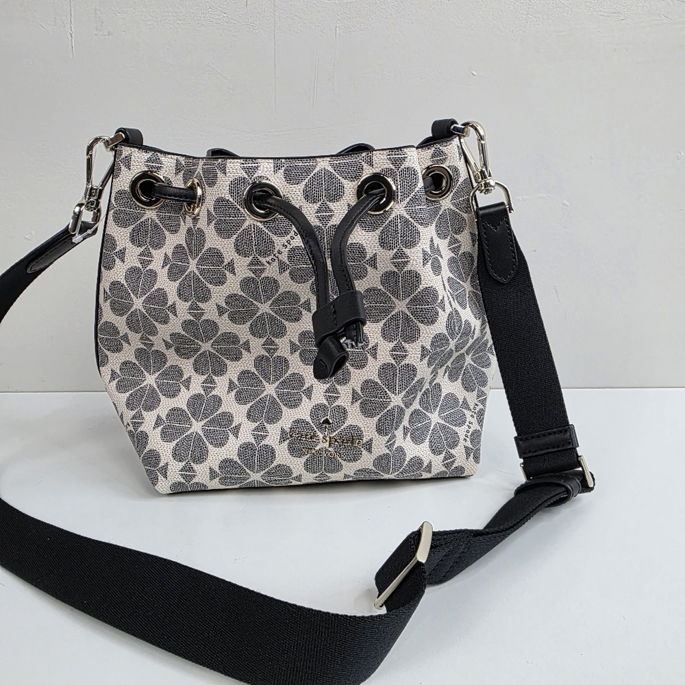 Kate Spade Flower Bucket Bag Crossbody Bag - Black & Cream *READ*